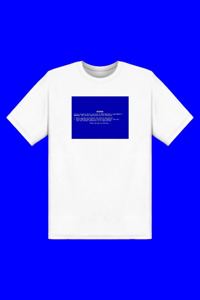 blue screen of death t-shirt unisex dripsmerch® –